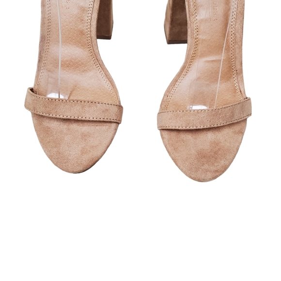 ASOS Womens Nude Faux Suede Ankle Strap Block Heel Sandals Size 4 - Picture 6 of 13